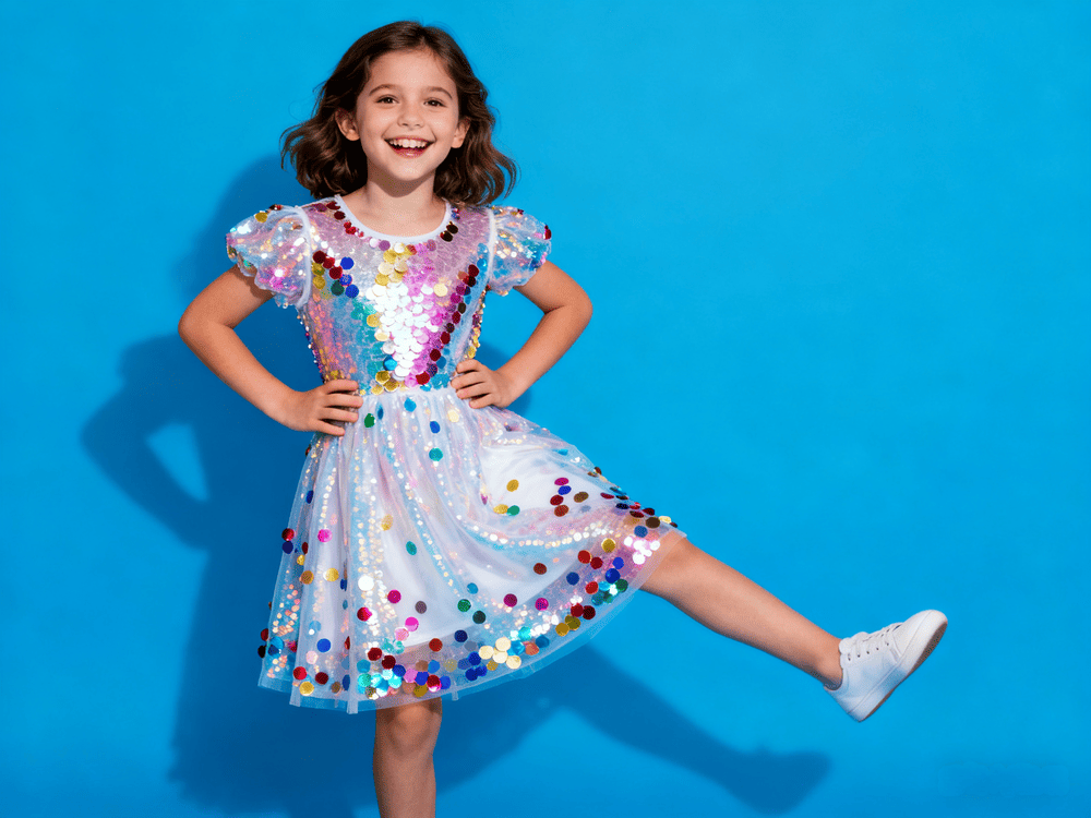 Pink Sequin Wholesale Girls Dress by HAPA"