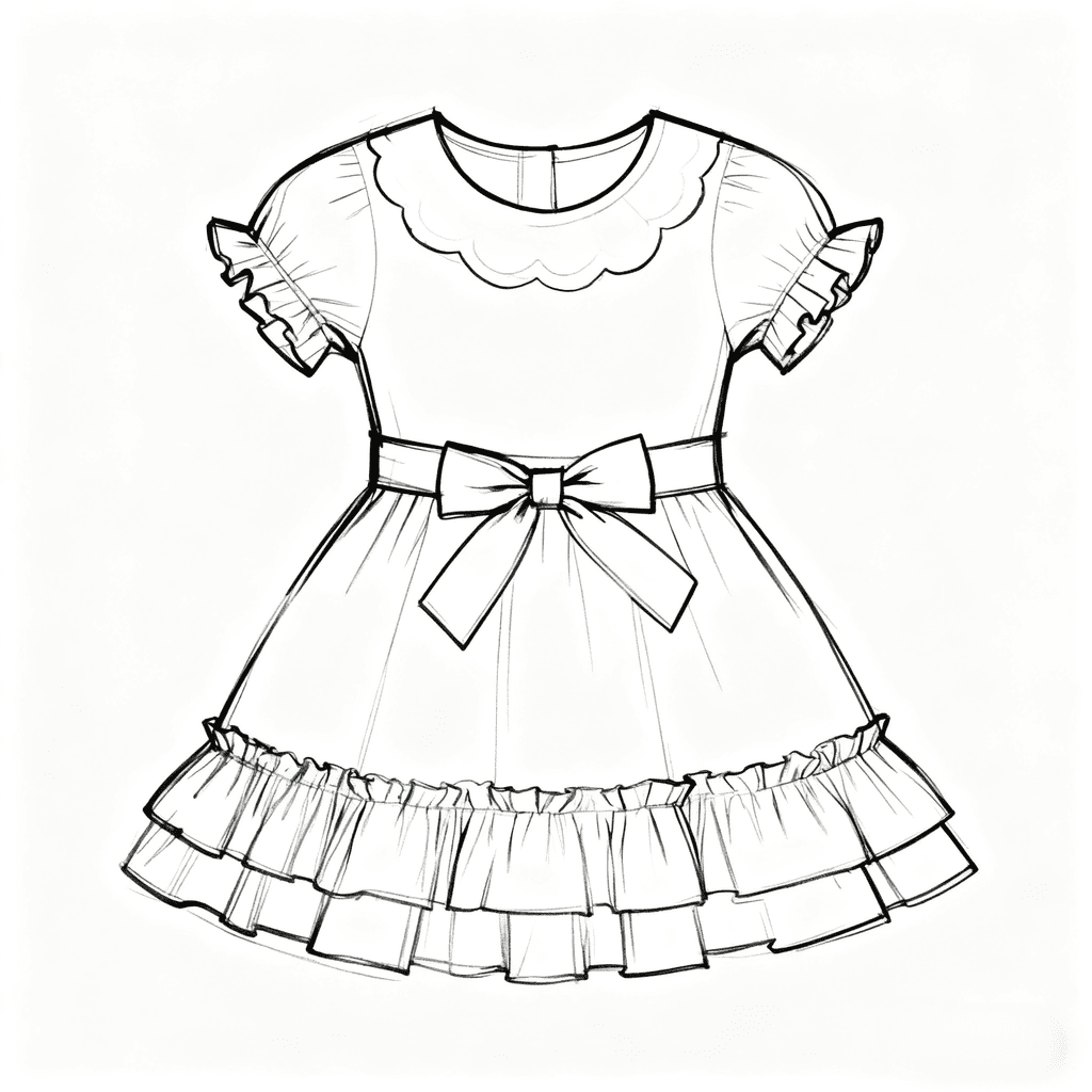 Girls' clothing design drawings