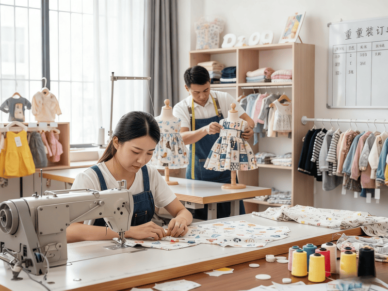 Making children's clothing samples