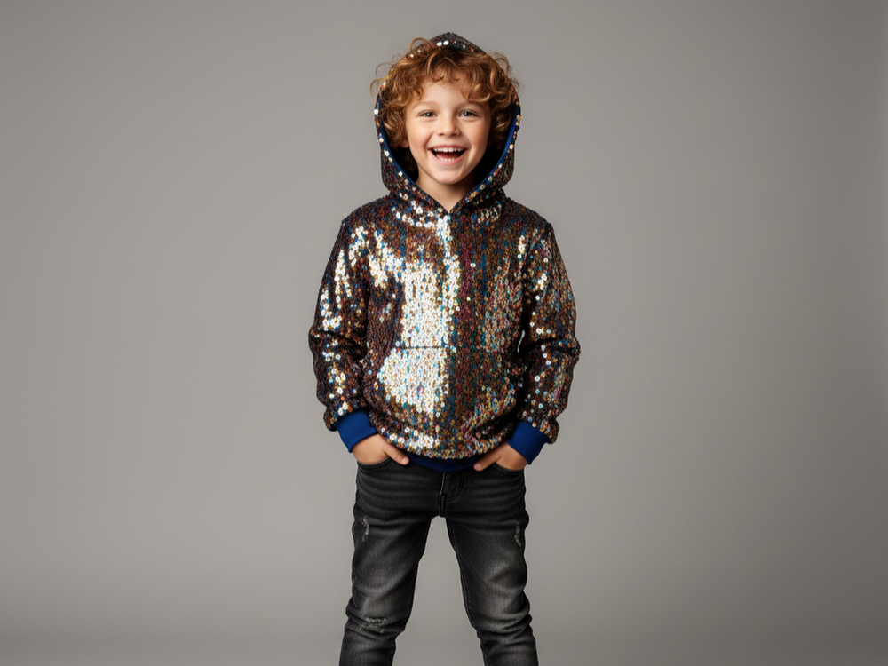 Boy sequined hoodie