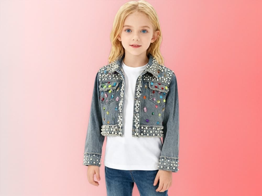 Custom girls denim jacket