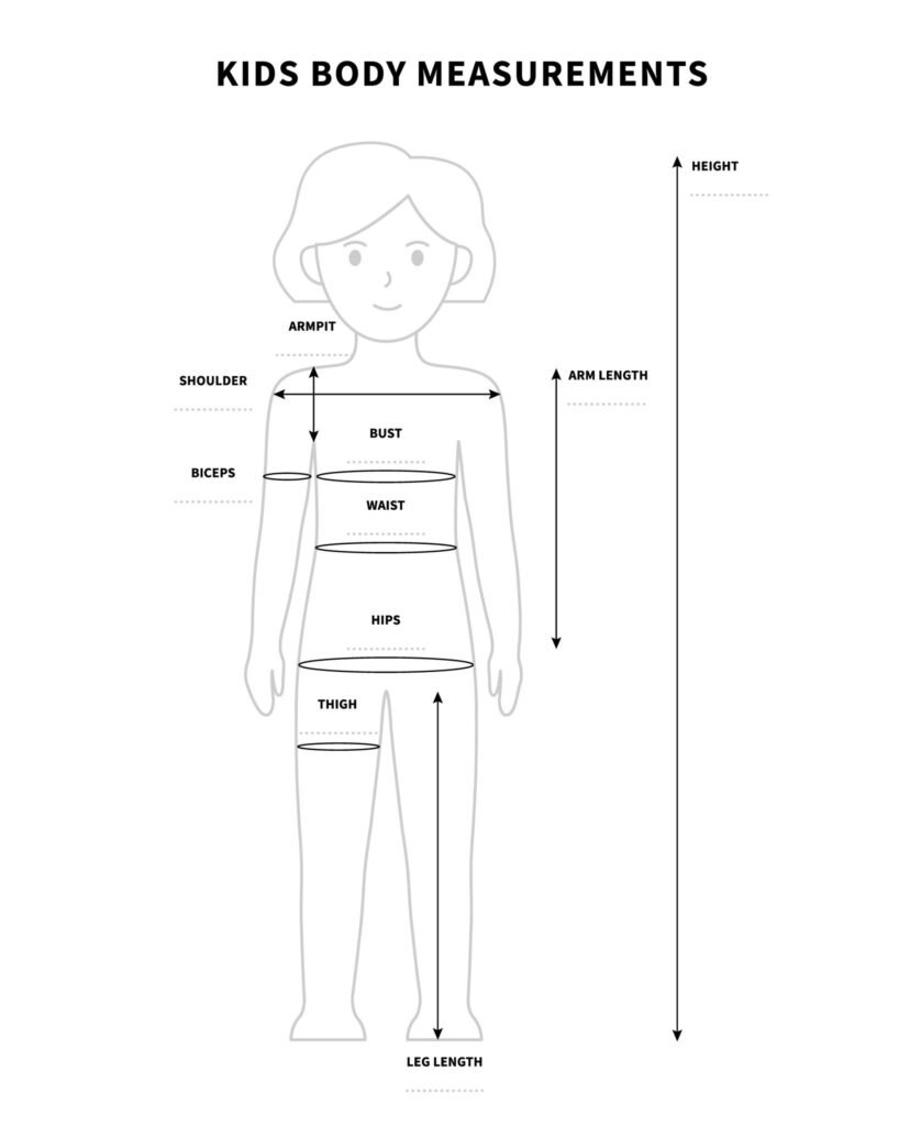 Measurements of the children body