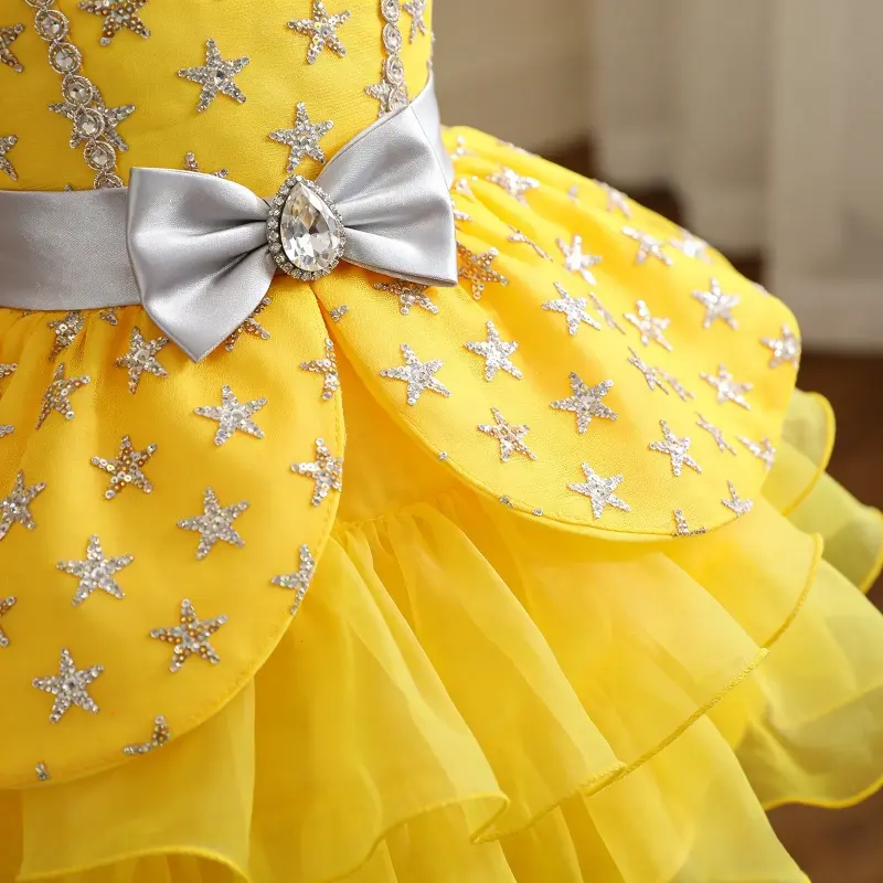 Custom crystal beaded girl dress