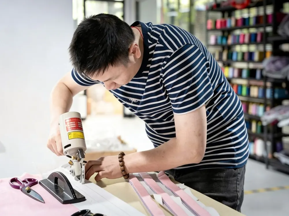 A 30-year veteran pattern maker is cutting.