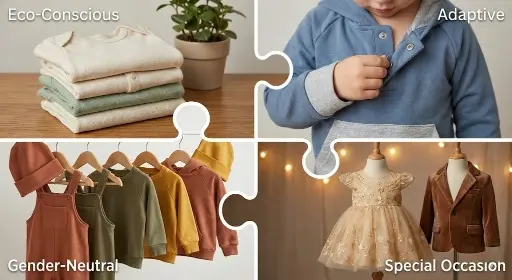 Trending niche markets for kids wear: organic, adaptive, neutral, and formal