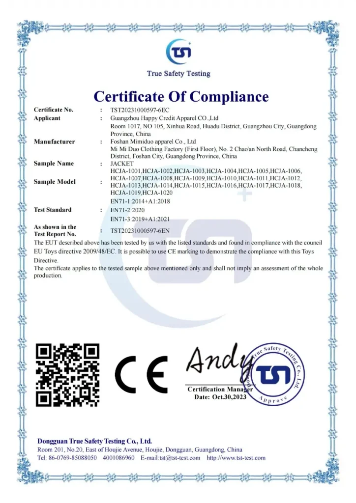 CE Certificate 5
