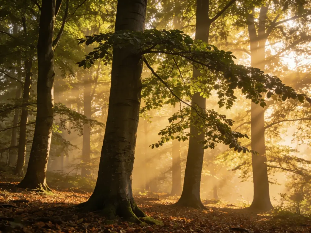 European beech tree forest used for sustainable modal fiber production