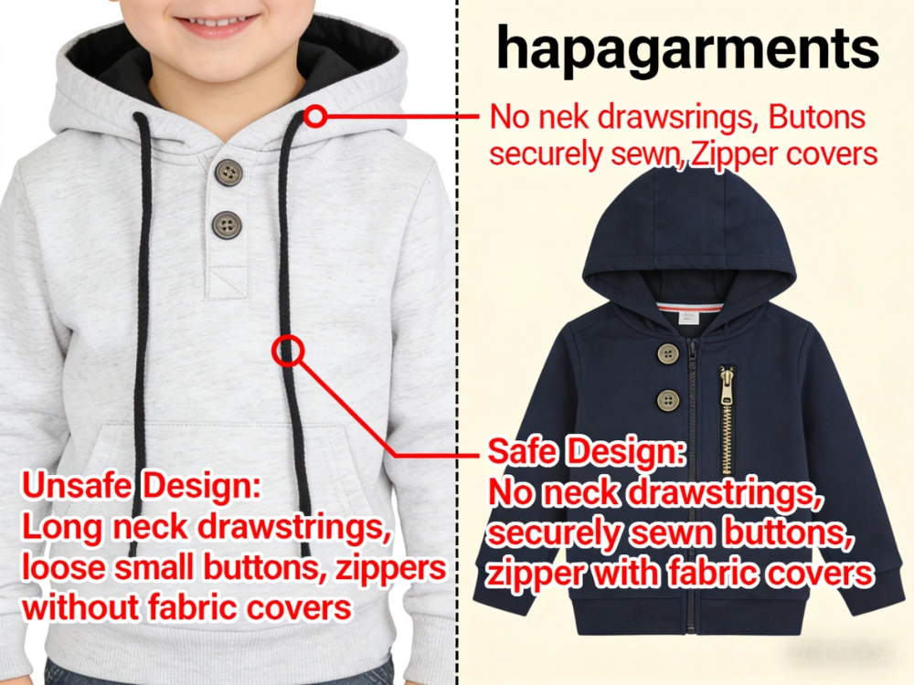 Kids safe clothing design comparison