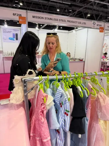 Participating in an In-Person Children's Clothing Exhibition