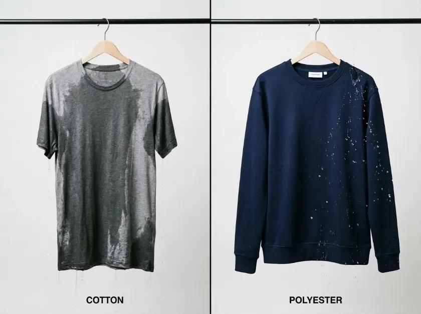 Moisture wicking test: Cotton vs Polyester fabric.