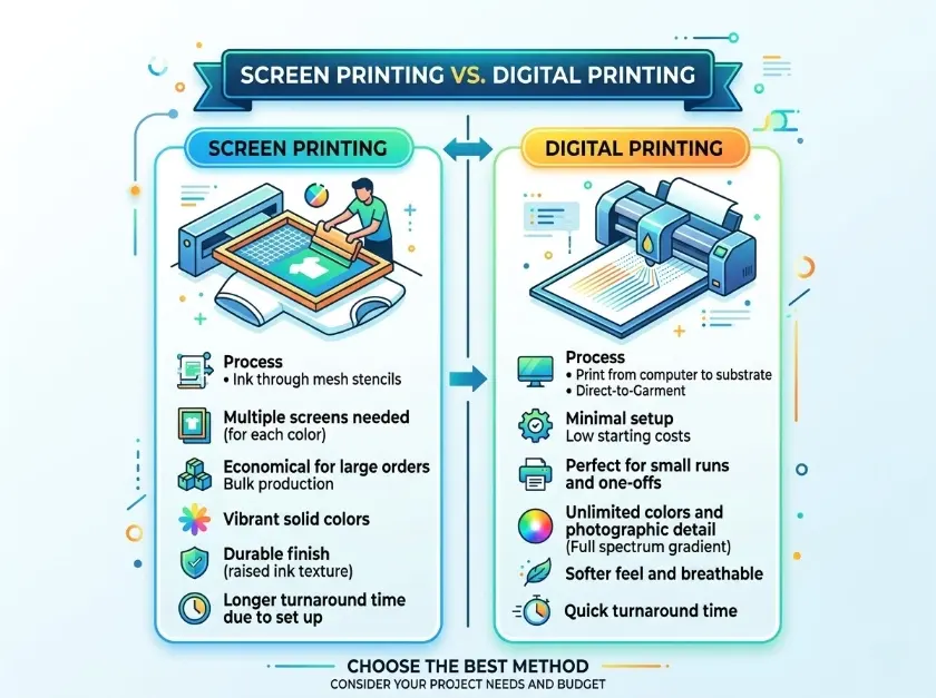 Screen Printing vs Digital Printing