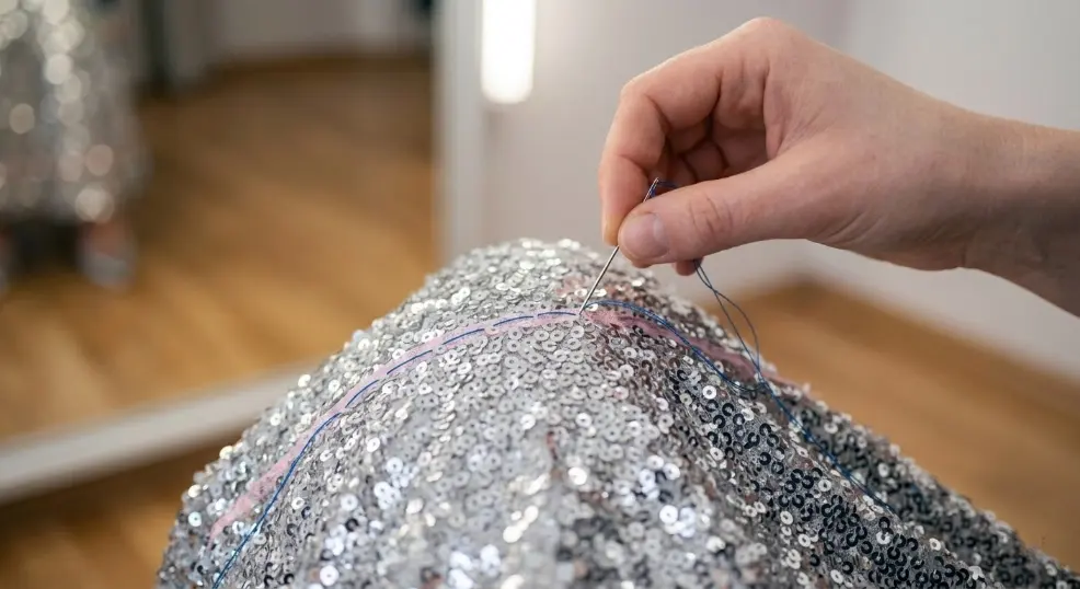 Sew a Staystitch to Lock the Sequins in Place