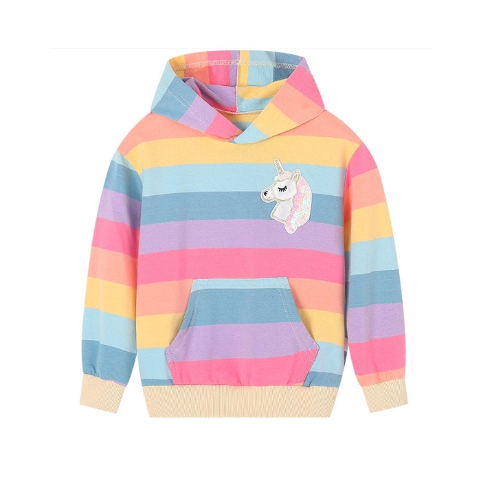 Rainbow-colored hoodie