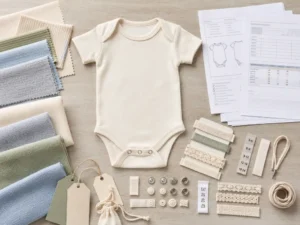 Materiais de planejamento de conformidade para roupas de bebê