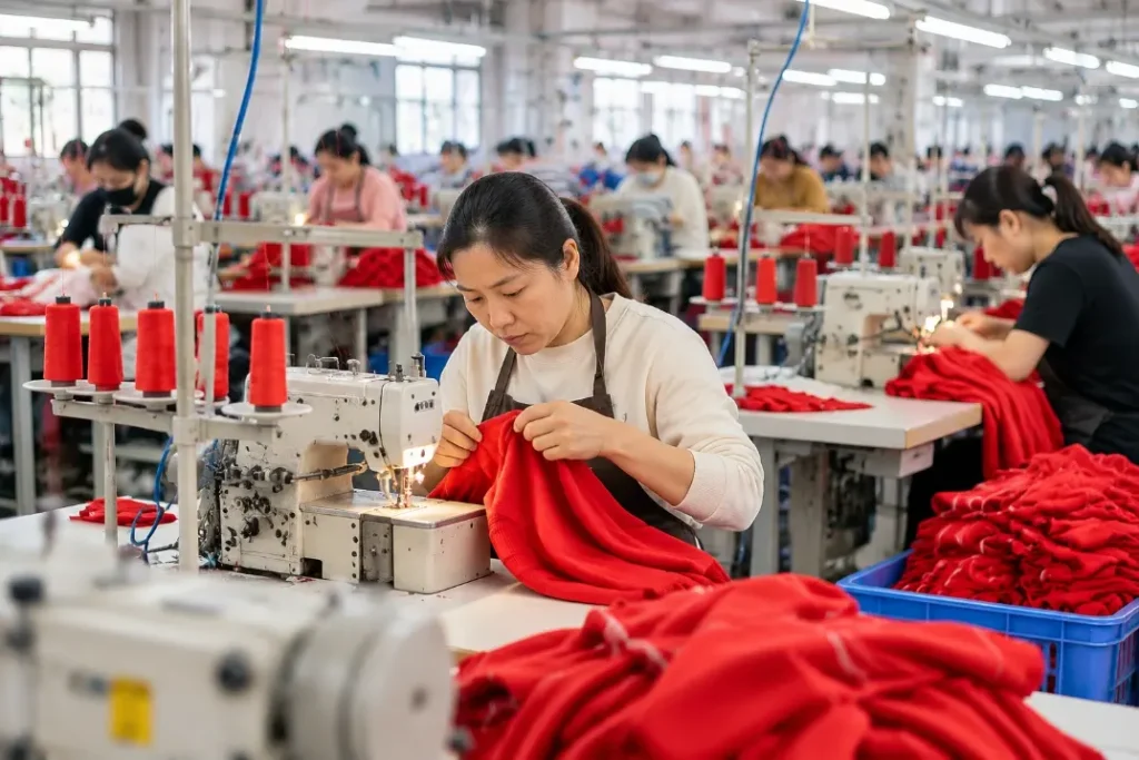 Chinese garment manufacturing workshop