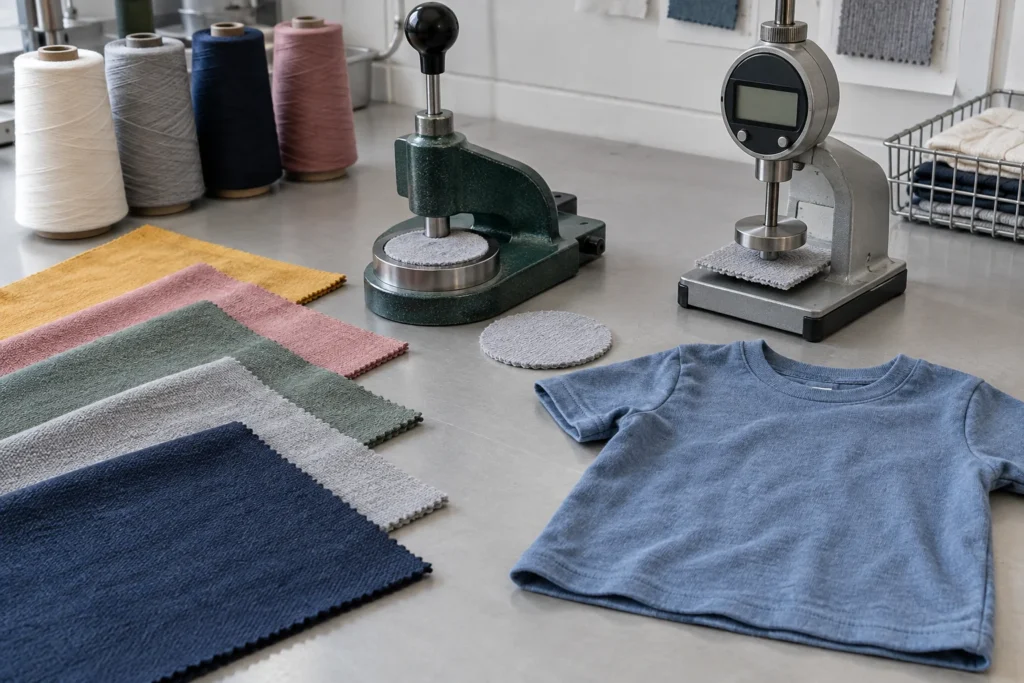 textile-testing-tools-and-kids-tshirt