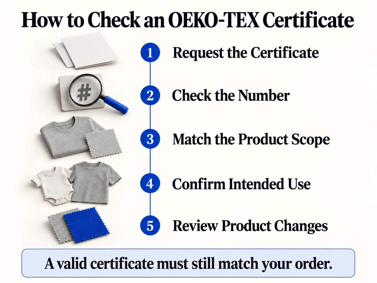 خمس خطوات يمكن لعلامات الملابس التجارية اتباعها للتحقق من شهادة OEKO-TEX مقابل طلبها